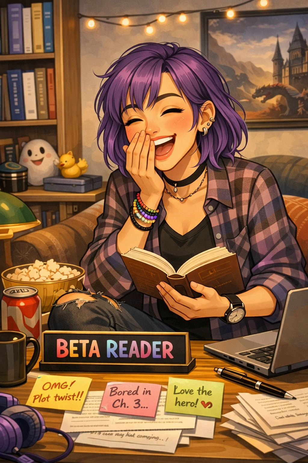 Margo, laughing